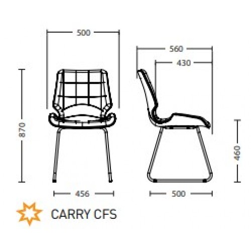 Обеденный стул Carry (Кэри) CFS ножки скоба