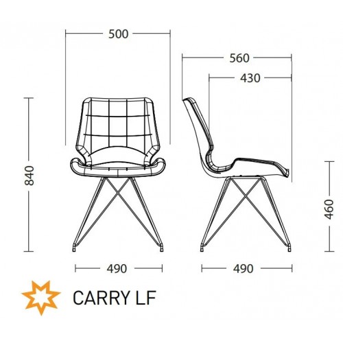 Обеденный стул Carry (Кэри) LF металлические ножки