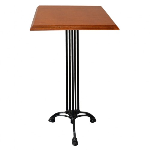 Барний стіл на чавунній основі Спарта з квадратної стільницею